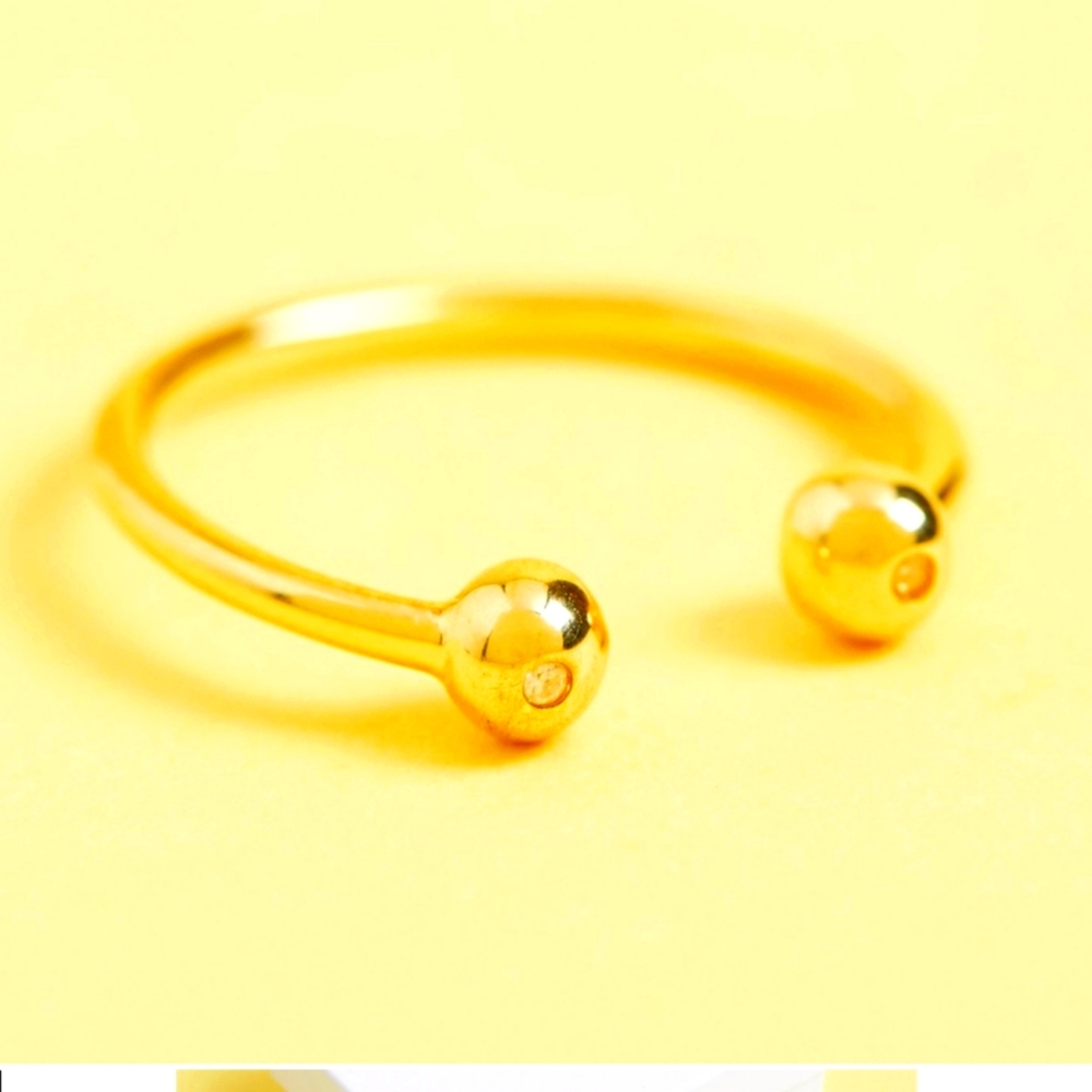 VGUC La Soula Diamond & 14K Gold Plated Ring